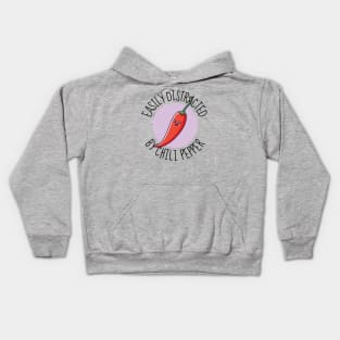 Easily Distracted By Chili Pepper Funny Kids Hoodie